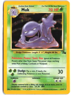 Muk 13/62 Holo Rare Fossil Pokemon Unlimited Holo - Image 1