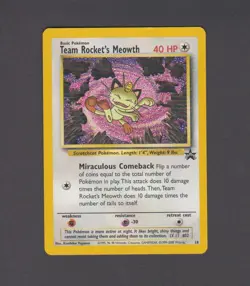 1999 Pokemon Wizards Black Star Promos Team Rocket's Meowth #18 - Image 1
