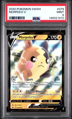 2020 POKEMON SWORD & SHIELD #079 MORPEKO V PSA 9 - Image 1
