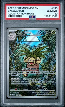 2025 POKEMON MEG EN-MEGA EVOLUTION ILLUSTRATION RARE #135 EXEGGUTOR PSA 10 - Image 1