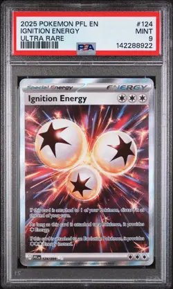 2025 POKEMON PFL EN-PHANTASMAL FLAMES ULTRA RARE #124 IGNITION ENERGY PSA 9 - Image 1