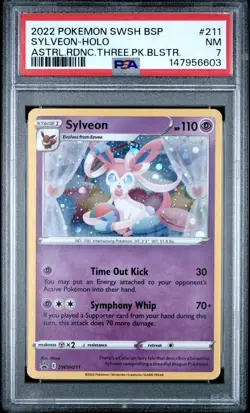 2022 POKEMON SWSH BLACK STAR PROMO #211 SYLVEON-HOLO PSA 7 - Image 1