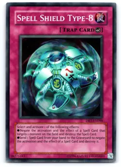 Yugioh Spell Shield Type-8 DR1-EN098 Super Rare LP - Image 1