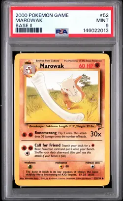 2000 POKEMON BASE SET 2 #52 MAROWAK PSA 9 - Image 1