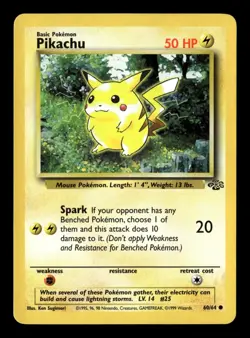 1999 POKEMON JUNGLE #60/64 PIKACHU - Image 1