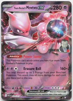 Team Rocket's Mewtwo ex 079/217 Double Rare Ascended Heroes Pokemon Near Mint - Image 1