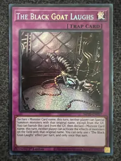 Yugioh The Black Goat Laughs MP25-EN057 Prismatic Secret Rare 1st Edition NM - Image 1