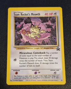 2000 POKEMON TEAM ROCKET'S MEOWTH #18 BLACK STAR PROMO - NM - Image 1
