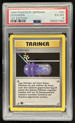 1999 Pokemon 1st Edition Defender #80/102 PSA 6 - Image 1