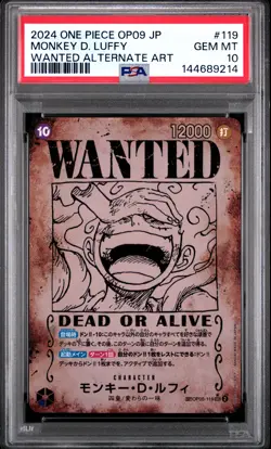 2024 ONE PIECE JPN EMPERORS IN THE NEW WORLD WANTED AA MONKEY D. LUFFY PSA 10 - Image 1