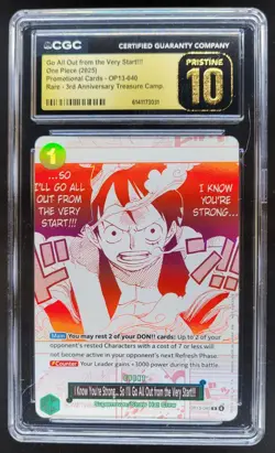 2025 ONE PIECE GO ALL OUT FROM THE VERT START RARE OP13-040 CGC 10 PRISTINE H PT - Image 1