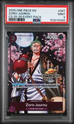 2025 ONE PIECE CHAMPIONSHIP 2025-26 EVENT PACK #067 ZORO-JUUROU PSA 9 - Image 1