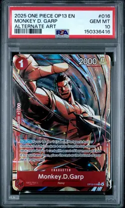 2025 ONE PIECE OP13-CARRYING ON HIS WILL ALTERNATE ART MONKEY D. GARP PSA 10 - Image 1