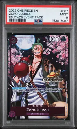 2025 ONE PIECE CHAMPIONSHIP 2025-26 EVENT PACK #067 ZORO-JUUROU PSA 9 - Image 1