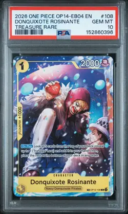2026 ONE PIECE THE AZURE SEA'S SEVEN TREASURE RARE DONQUIXOTE ROSINANTE PSA 10 - Image 1