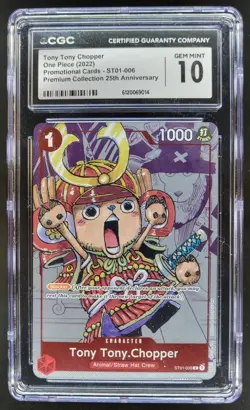 2022 ONE PIECE TONY TONY CHOPPER PROMO ST01-006 CGC 10 H PT - Image 1