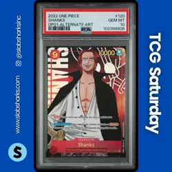 2022 ONE PIECE ROMANCE DAWN #OP01-120 SHANKS ALT ART SEC PSA 10 - Image 1