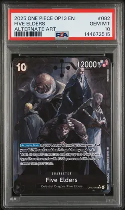 2025 ONE PIECE OP13-CARRYING ON HIS WILL ALTERNATE ART #082 FIVE ELDERS PSA 10 - Image 1