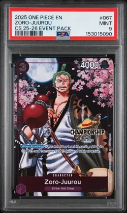 2025 ONE PIECE CHAMPIONSHIP 2025-26 EVENT PACK #067 ZORO-JUUROU PSA 9 - Image 1