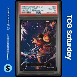 2025 ONE PIECE CARRYING ON HIS WILL #OP09-119 MONKEY D. LUFFY SP ALT ART PSA 10 - Image 1