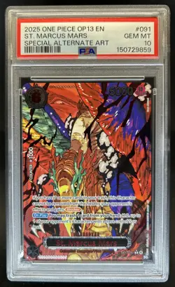2025 One Piece Carrying On His Will St. Marcus Mars Alt Art #OP13-091 PSA 10 - Image 1
