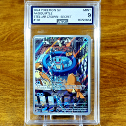 Pokemon Stellar Crown Squirtle 148/142 AGS Mint 9 Full Art Holo Secret Rare 2024 - Image 1