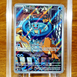 Pokemon Stellar Crown Squirtle 148/142 AGS Mint 9 Full Art Holo Secret Rare 2024 - Image 2