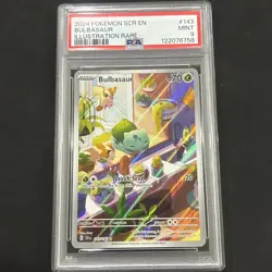 Bulbasaur 143/142 Illustration Rare IR Stellar Crown HOLO full Art PSA 9 Graded - Image 1