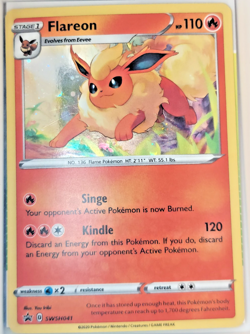 2020 Flareon COSMOS HOLO Black Star Promo card SWSH041 Pokemon Collectible Game - Image 1