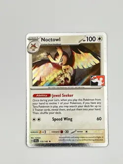 Pokemon Prize Pack Series 7 Noctowl 115/142 Cosmos Holo - PLAY STAMP - Image 1