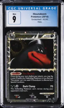2010 POKEMON UNDAUNTED HOLO #82/90 HOUNDOOM CGC 9 - Image 1