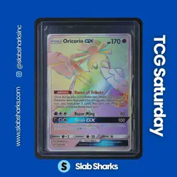 2019 POKEMON SUN & MOON COSMIC ECLIPSE #255/236 ORICORIO GX RAINBOW SECRET RARE - Image 1