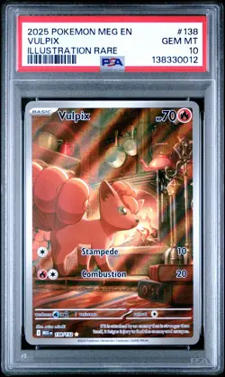 2025 POKEMON MEG EN-MEGA EVOLUTION ILLUSTRATION RARE #138 VULPIX PSA 10 - Image 1