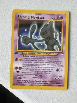 Pokemon TCG 1st Ed Shining Mewtwo Neo Destiny Holo Card 109/105 Secret Rare - Image 1
