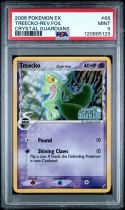 2006 POKEMON EX CRYSTAL GUARDIANS #68 TREECKO-REVERSE FOIL PSA 9 - Image 1