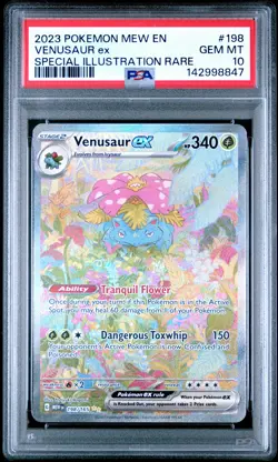 2023 POKEMON MEW EN-151 SPECIAL ILLUSTRATION RARE #198 VENUSAUR EX PSA 10 - Image 1