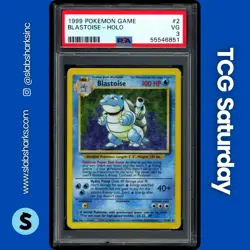 1999 POKEMON BASE SET #2/102 BLASTOISE HOLO RARE PSA 3 - Image 1