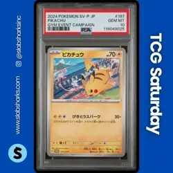 2024 POKEMON JP SV BLACK STAR PROMO GYM EVENT CAMPAIGN #197 PIKACHU PSA 10 - Image 1