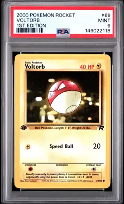 2000 POKEMON ROCKET 1ST EDITION #69 VOLTORB PSA 9 - Image 1