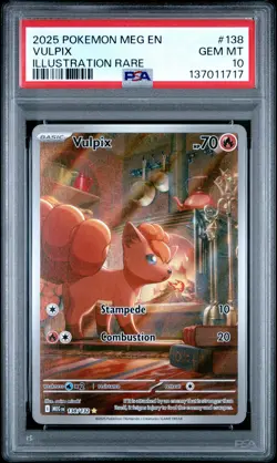 2025 POKEMON MEG EN-MEGA EVOLUTION ILLUSTRATION RARE #138 VULPIX PSA 10 - Image 1