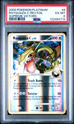Pokemon Card Rayquaza C 8/147 Reverse Holo Foil Supreme Victors PSA 6 - Image 1
