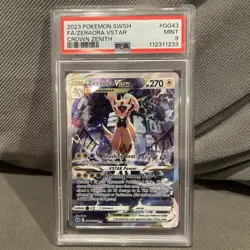 2023 POKEMON SWORD AND SHIELD CROWN ZENITH #GG43 FA/ZERAORA VSTAR PSA 9 - Image 1