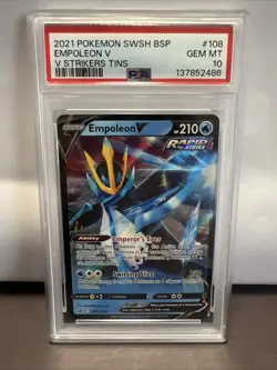 2021 Pokemon SWSH Black Star Promos Empoleon V #SWSH108 PSA 10 GEM MINT - Image 1