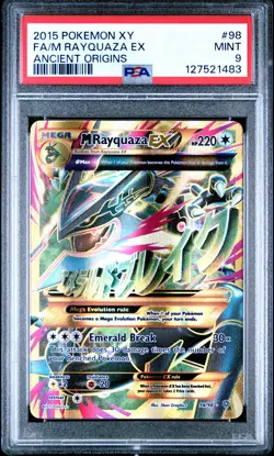2015 POKEMON XY ANCIENT ORIGINS #98 FULL ART/M RAYQUAZA EX PSA 9 - Image 1
