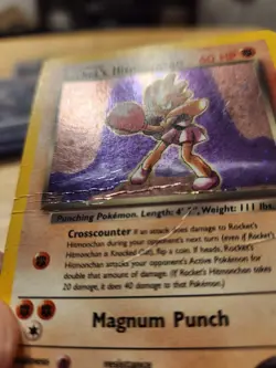 Rocket's Hitmonchan 11/132 Holo Rare Gym Heroes Pokemon Holo HP - Image 2