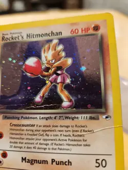 Rocket's Hitmonchan 11/132 Holo Rare Gym Heroes Pokemon Holo HP - Image 3