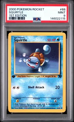 2000 POKEMON ROCKET 1ST EDITION #68 SQUIRTLE PSA 9 - Image 1