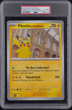 2026 POKEMON MEP EN-ME BLACK STAR PROMO PIKACHU AT THE MUSEUM PSA 9 - Image 1
