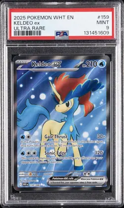 2025 POKEMON WHT EN-WHITE FLARE ULTRA RARE #159 KELDEO EX PSA 9 - Image 1