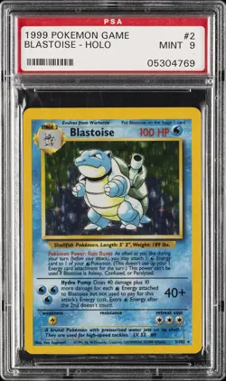 1999 POKEMON BASE SET UNLIMITED #2 BLASTOISE-HOLO PSA 9 - Image 1